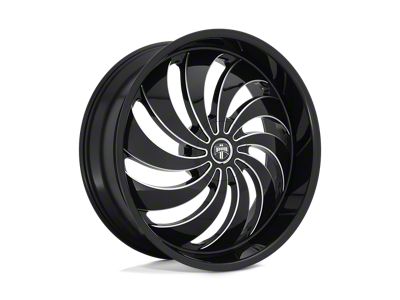 DUB Cojones Gloss Black Milled Wheel; 24x9; 25mm Offset (99-04 Mustang)