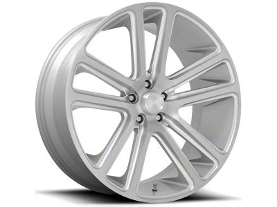 DUB Flex Gloss Silver Brushed Face Wheel; 22x9.5; 20mm Offset (08-23 RWD Challenger, Excluding Widebody)