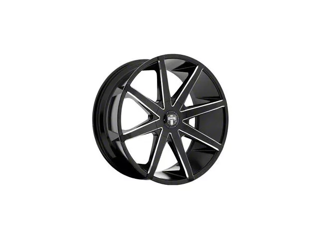 DUB Push Gloss Black Milled Wheel; 20x8.5 (08-23 RWD Challenger, Excluding Widebody)