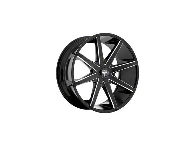DUB Push Gloss Black Milled Wheel; 20x8.5 (11-23 RWD Charger, Excluding Widebody)