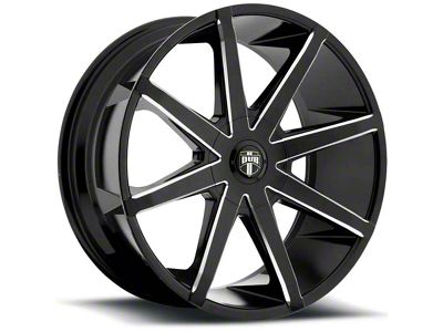 DUB Push Gloss Black Milled Wheel; 20x8.5; 35mm Offset (21-25 Mustang Mach-E)