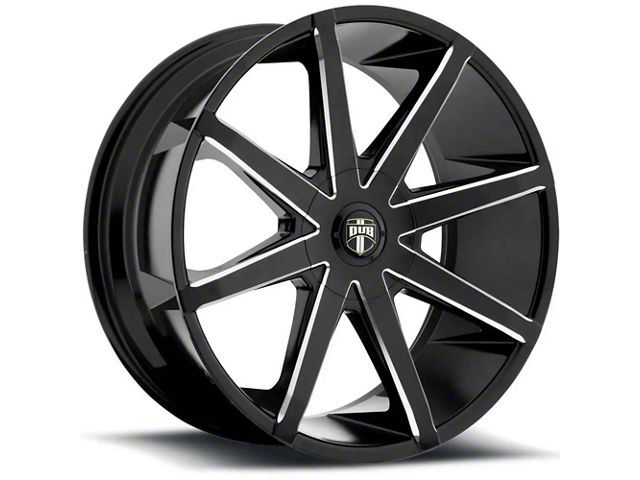 DUB Push Gloss Black Milled Wheel; 20x8.5 (21-24 Mustang Mach-E)