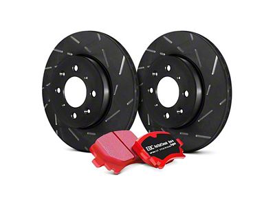 EBC Brakes Stage 4 Redstuff Brake Rotor and Pad Kit; Front (16-24 Camaro SS w/ 4-Piston Front Calipers)
