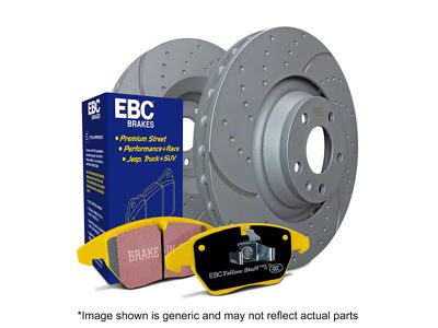 EBC Brakes Stage 5 Yellowstuff Brake Rotor and Pad Kit; Rear (93-97 Camaro w/ Rear Disc Brakes)