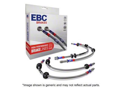 EBC Brakes Stainless Braided Brake Lines; Front and Rear (10-15 Camaro SS)