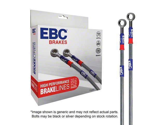 EBC Brakes Stainless Braided Brake Lines; Front and Rear (16-24 Camaro SS w/ 4-Piston Front Calipers)