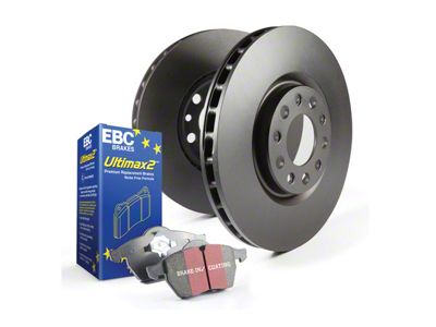 EBC Brakes Stage 20 Ultimax Brake Rotor and Pad Kit; Front and Rear (12-23 3.6L Challenger w/ Vented Rear Rotors; 12-23 5.7L HEMI Challenger R/T)
