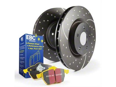 EBC Brakes Stage 5 Yellowstuff Brake Rotor and Pad Kit; Rear (09-10 Challenger SE; 11-23 V6 Challenger w/ Solid Rear Rotors)