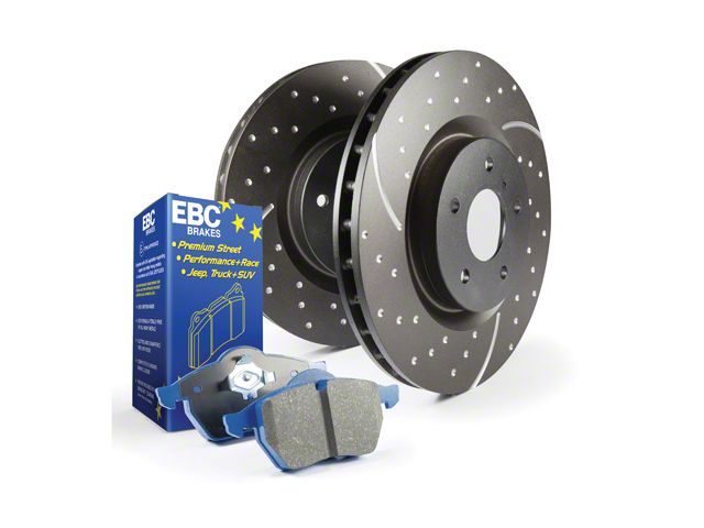 EBC Brakes Stage 6 Bluestuff Brake Rotor and Pad Kit; Front (12-23 3.6L Challenger w/ Vented Rear Rotors; 12-23 5.7L HEMI Challenger R/T)