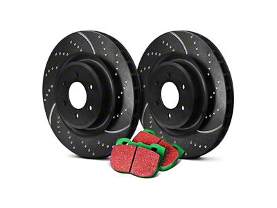 EBC Brakes Stage 10 Greenstuff 2000 Brake Rotor and Pad Kit; Front (06-10 2.7L, 3.5L Charger SE; 06-10 Charger SXT w/ Solid Rear Rotors; 11-23 V6 Charger w/ Solid Rear Rotors)