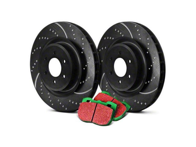 EBC Brakes Stage 10 Greenstuff 2000 Brake Rotor and Pad Kit; Rear (06-10 2.7L, 3.5L Charger SE; 06-10 Charger SXT w/ Solid Rear Rotors; 11-23 V6 Charger w/ Solid Rear Rotors)