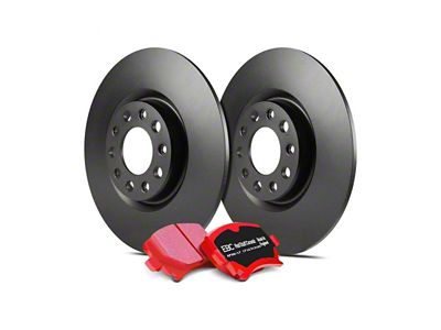 EBC Brakes Stage 12 Redstuff Brake Rotor and Pad Kit; Rear (06-10 2.7L, 3.5L Charger SE; 06-10 Charger SXT w/ Solid Rear Rotors; 11-23 V6 Charger w/ Solid Rear Rotors)