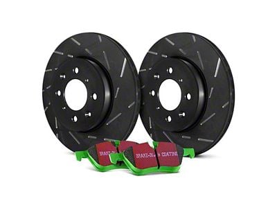 EBC Brakes Stage 2 Greenstuff 2000 Brake Rotor and Pad Kit; Front (06-10 2.7L, 3.5L Charger SE; 06-10 Charger SXT w/ Solid Rear Rotors; 11-23 V6 Charger w/ Solid Rear Rotors)