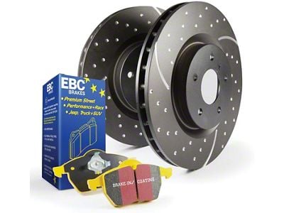 EBC Brakes Stage 5 Yellowstuff Brake Rotor and Pad Kit; Front (06-10 2.7L, 3.5L Charger SE; 06-10 Charger SXT w/ Solid Rear Rotors; 11-23 V6 Charger w/ Solid Rear Rotors)