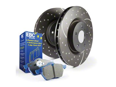 EBC Brakes Stage 6 Bluestuff Brake Rotor and Pad Kit; Front (12-23 3.6L Charger w/ Vented Rear Rotors; 11-23 5.7L HEMI Charger R/T)
