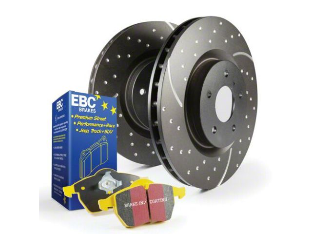 EBC Brakes Stage 5 Yellowstuff Brake Rotor and Pad Kit; Front (15-23 Mustang EcoBoost w/o Performance Pack, V6)