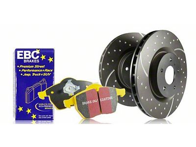 EBC Brakes Stage 5 Yellowstuff Brake Rotor and Pad Kit; Rear (15-23 Mustang EcoBoost w/o Performance Pack, V6)
