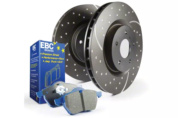 EBC Brakes Mustang Stage 6 Bluestuff Brake Rotor and Pad Kit; Rear 