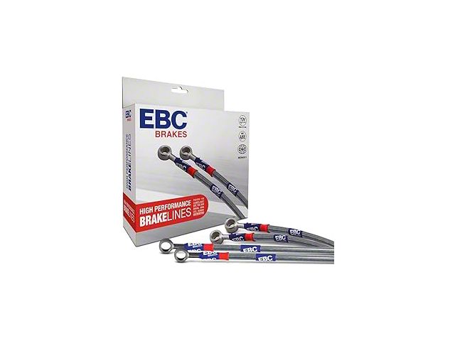 EBC Brakes Stainless Braided Brake Lines; Front and Rear (05-14 Mustang w/ ABS, Excluding GT500)
