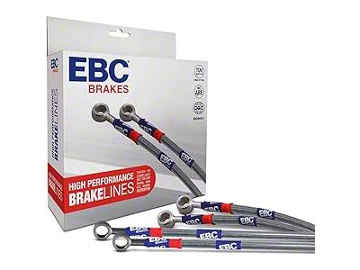 EBC Brakes Stainless Braided Brake Lines; Front and Rear (05-14 Mustang w/ ABS, Excluding GT500)