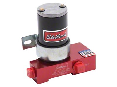 Edelbrock In-Line Red Electric Fuel Pump; 160 GPH (Universal; Some Adaptation May Be Required)