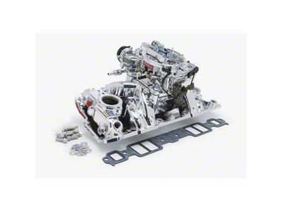 Edelbrock Performer Series Single-Quad Intake Manifold and Carburetor Kit for Big-Block Chevy Oval Port (14-15 Camaro Z/28)