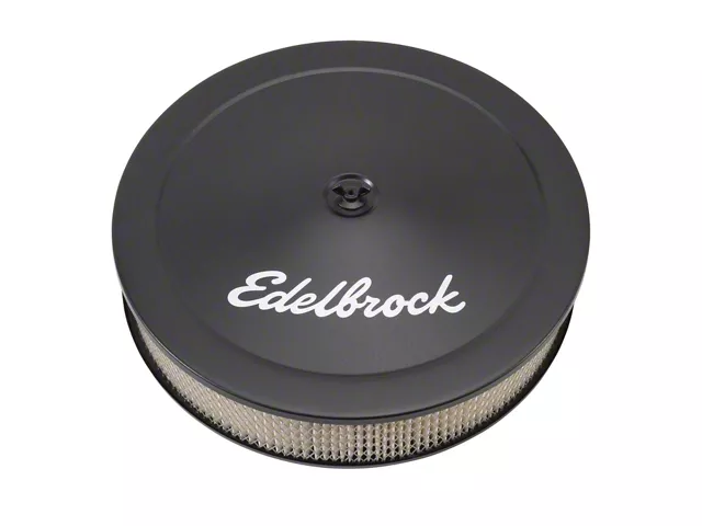 Edelbrock Pro-Flow 14-Inch Round Deep Flange Air Cleaner; Black (84-85 5.0L Mustang)