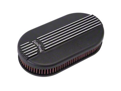 Edelbrock Classic Series Small Oval Air Cleaner; Black