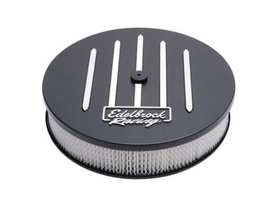 Edelbrock Racing Series 14-Inch Round Deep Flange Air Cleaner; Black