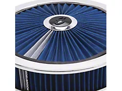 Edelbrock Pro-Flo 14-Inch Round Air Cleaner; Chrome; Blue Filter