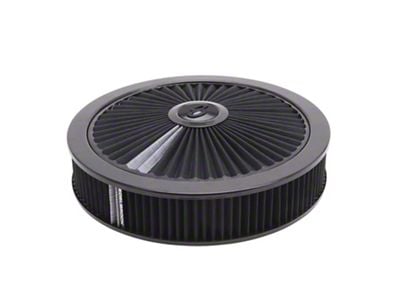 Edelbrock Pro-Flo 14-Inch Round Air Cleaner; Chrome; Black Filter