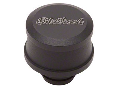 Edelbrock Push-In Round Billet Aluminum Crankcase Breather; Black