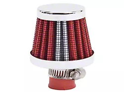 Edelbrock Conical Valve Cover Crankcase Breather; Red