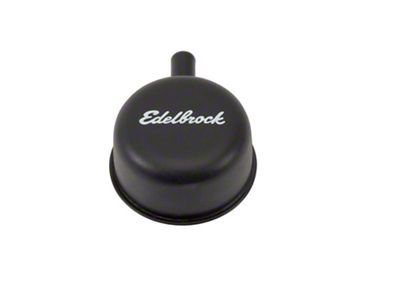 Edelbrock Signature Series Push-In Crankcase Breather with 90 Degree Vent Nipple; Black