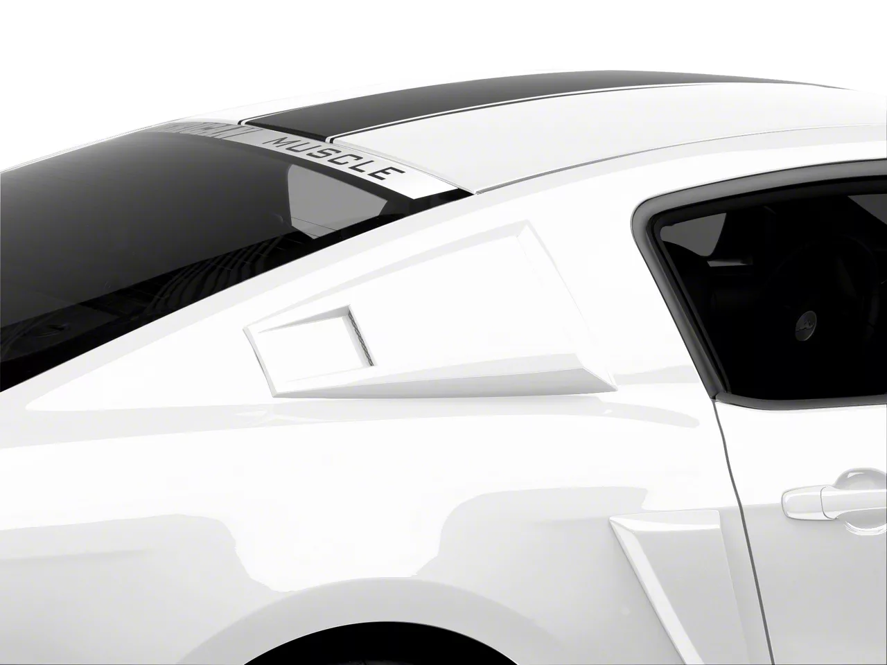 MMD Mustang Eleanor Style Window Scoops; Unpainted 71304-00