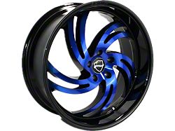 Elegance Luxury Spinner Gloss Black with Candy Blue Face Wheel; 20x8.5; 35mm Offset (05-09 Mustang)