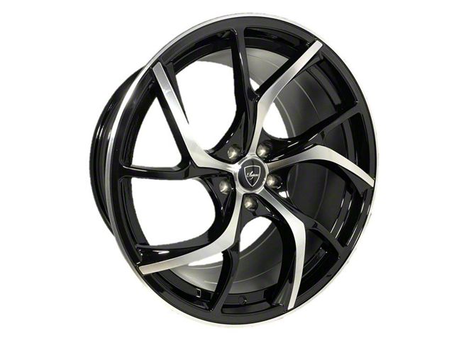 Elegant E008 Gloss Black Machined Wheel; 20x8.5 (05-09 Mustang)