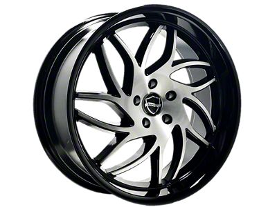 Elegant Danger Gloss Black Machine Center with Gloss Black Lip Wheel; 22x9.5; 15mm Offset (06-10 RWD Charger)