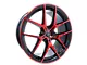 Elegant E017 Gloss Black Candy Red Face Wheel; 20x8.5 (10-15 Camaro)