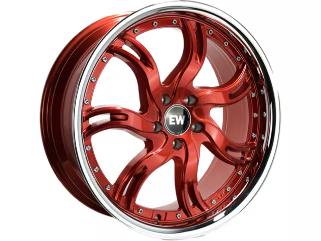 Elegant Lucky Candy Red Face with Stainless Steel Lip Wheel; 20x8.5 (10-15 Camaro)