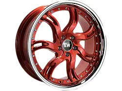 Elegant Lucky Candy Red Face with Stainless Steel Lip Wheel; 20x8.5 (10-15 Camaro)
