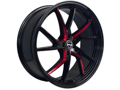 Elegant Sharp Gloss Black with Candy Red Milled Wheel; 20x8.5 (10-15 Camaro)