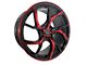 Elegant E008 Gloss Black Candy Red Face Wheel; Rear Only; 20x10 (10-14 Mustang)