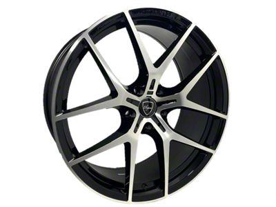 Elegant E017 Gloss Black Machined Wheel; 20x8.5 (10-14 Mustang)