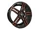 Elegant E018 Gloss Black Candy Red Milled Wheel; 20x8.5 (10-14 Mustang)