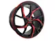 Elegant E008 Gloss Black Candy Red Face Wheel; Rear Only; 20x10 (2024 Mustang)