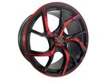 Elegant E008 Gloss Black Candy Red Face Wheel; 20x8.5 (2024 Mustang)