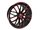 Elegant E010 Gloss Black Candy Red Face Wheel; 20x8.5 (2024 Mustang)