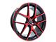 Elegant E017 Gloss Black Candy Red Face Wheel; 20x8.5 (2024 Mustang)