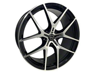Elegant E017 Gloss Black Machined Wheel; 20x8.5 (2024 Mustang)
